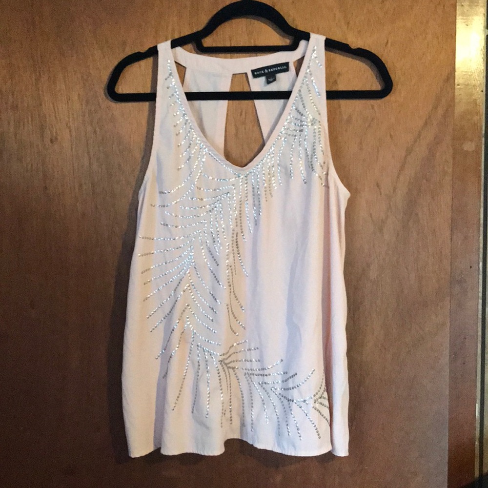 Rock & Republic pink embellished tank back size S